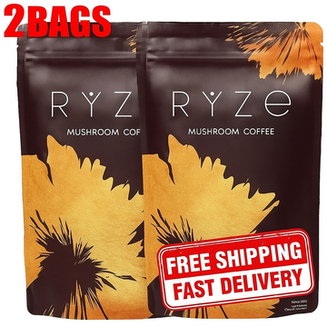 Organic RYZE Mushroom Coffee  -  Pack of 2, 30 Servings Per Pack Free Shipping, Fast Delivery